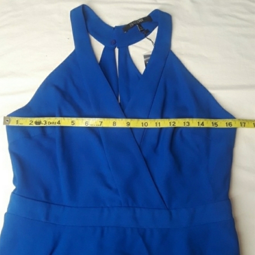 19 COOPER Crepe Skater Sleeveless Fit & Flare Dress Cobalt Blue Large NWT - Picture 8 of 9